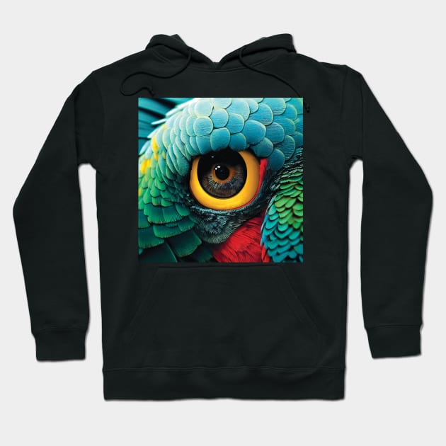 Parrot Eye in Brightly Coloured Plumage Hoodie by Geminiartstudio